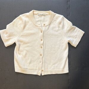 Abercrombie Cream Button Down Cardigan Small